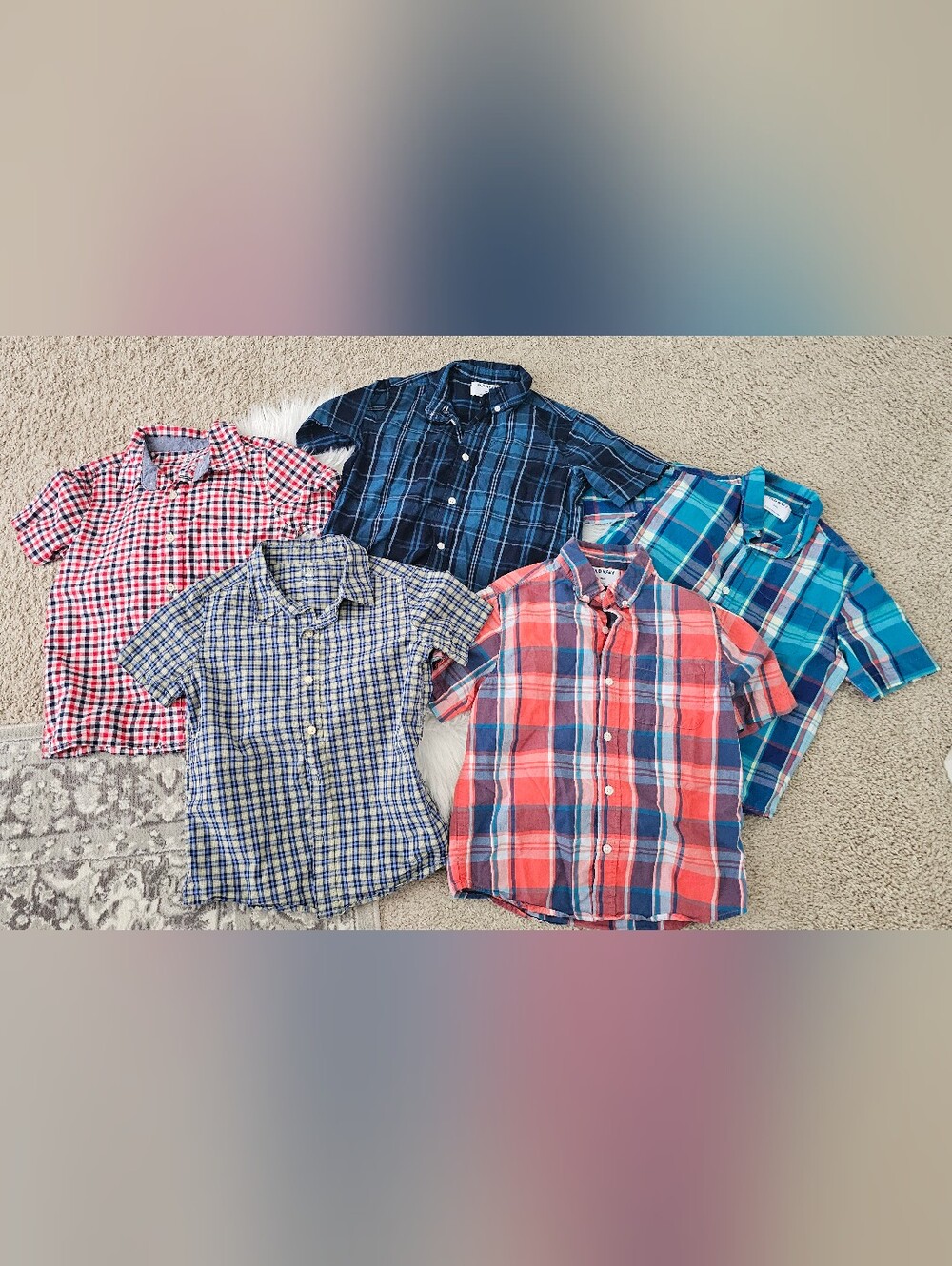 Lot Size 8 Boys Button Down Short Sleeve Shirts Old Navy OshKosh